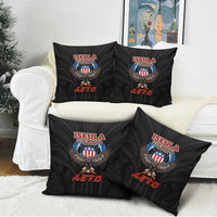 American Samoa Fautasi Pillow Cover Pago Pago Aeto and Iseula o le Moana of Fagatogo Black Color - Polynesian Pride
