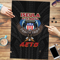 American Samoa Fautasi Puzzle Pago Pago Aeto and Iseula o le Moana of Fagatogo Black Color - Polynesian Pride