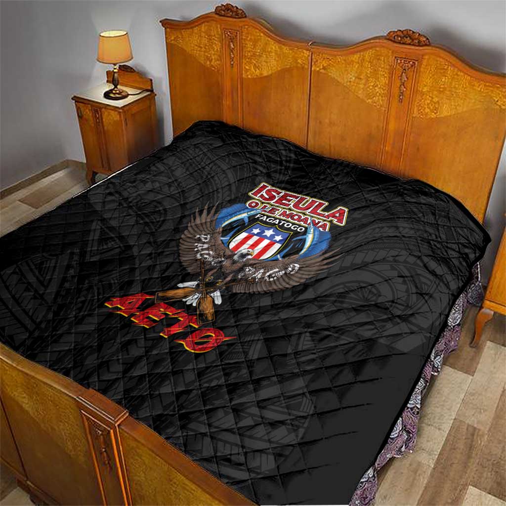 American Samoa Fautasi Quilt Pago Pago Aeto and Iseula o le Moana of Fagatogo Black Color LT03 - Polynesian Pride