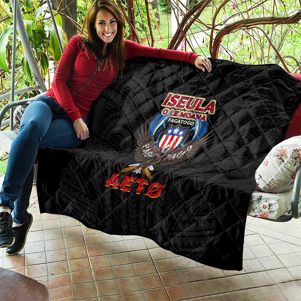 American Samoa Fautasi Quilt Pago Pago Aeto and Iseula o le Moana of Fagatogo Black Color LT03 - Polynesian Pride