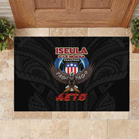 American Samoa Fautasi Rubber Doormat Pago Pago Aeto and Iseula o le Moana of Fagatogo Black Color - Polynesian Pride