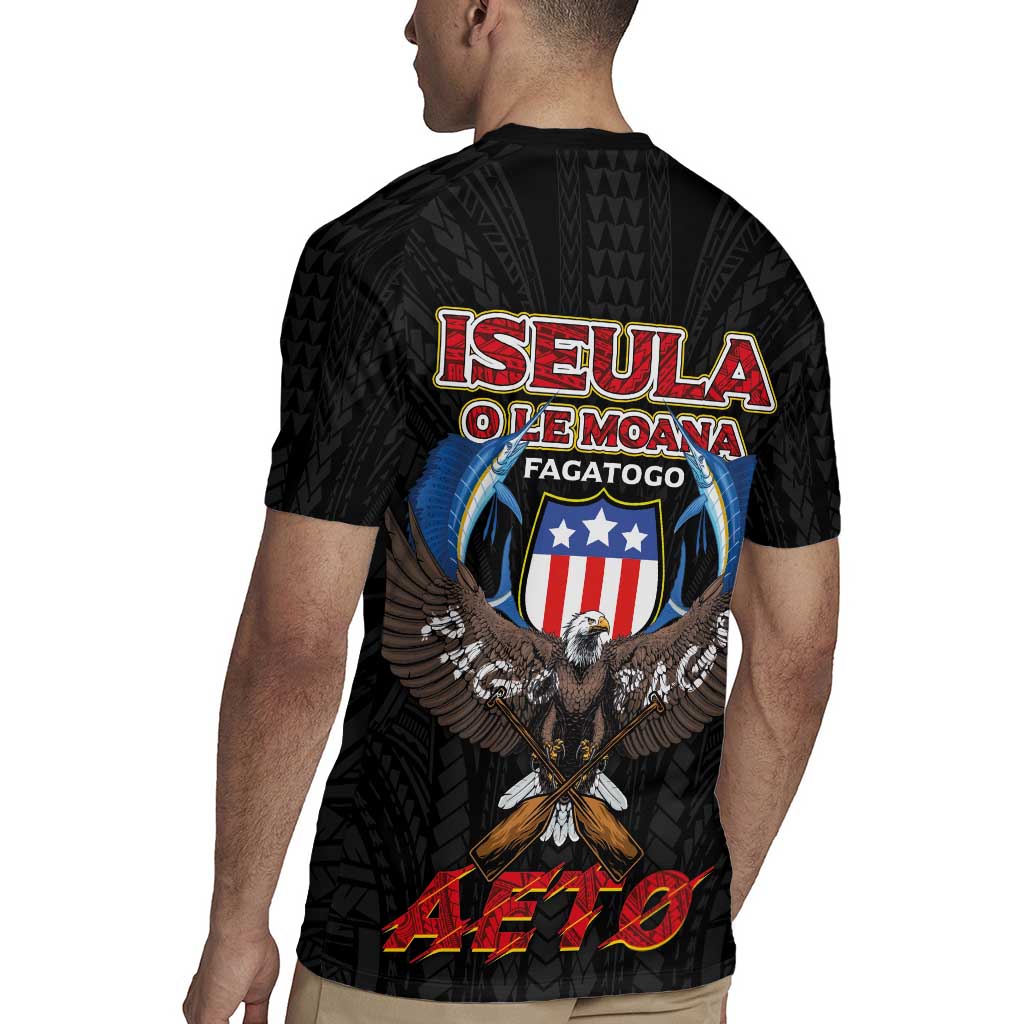 American Samoa Fautasi Rugby Jersey Pago Pago Aeto and Iseula o le Moana of Fagatogo Black Color - Polynesian Pride
