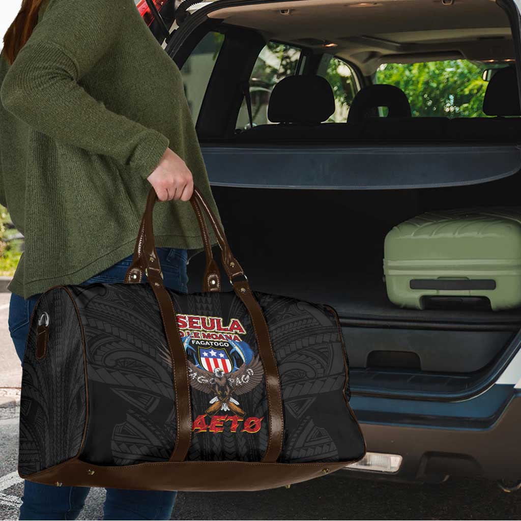 American Samoa Fautasi Travel Bag Pago Pago Aeto and Iseula o le Moana of Fagatogo Black Color - Polynesian Pride