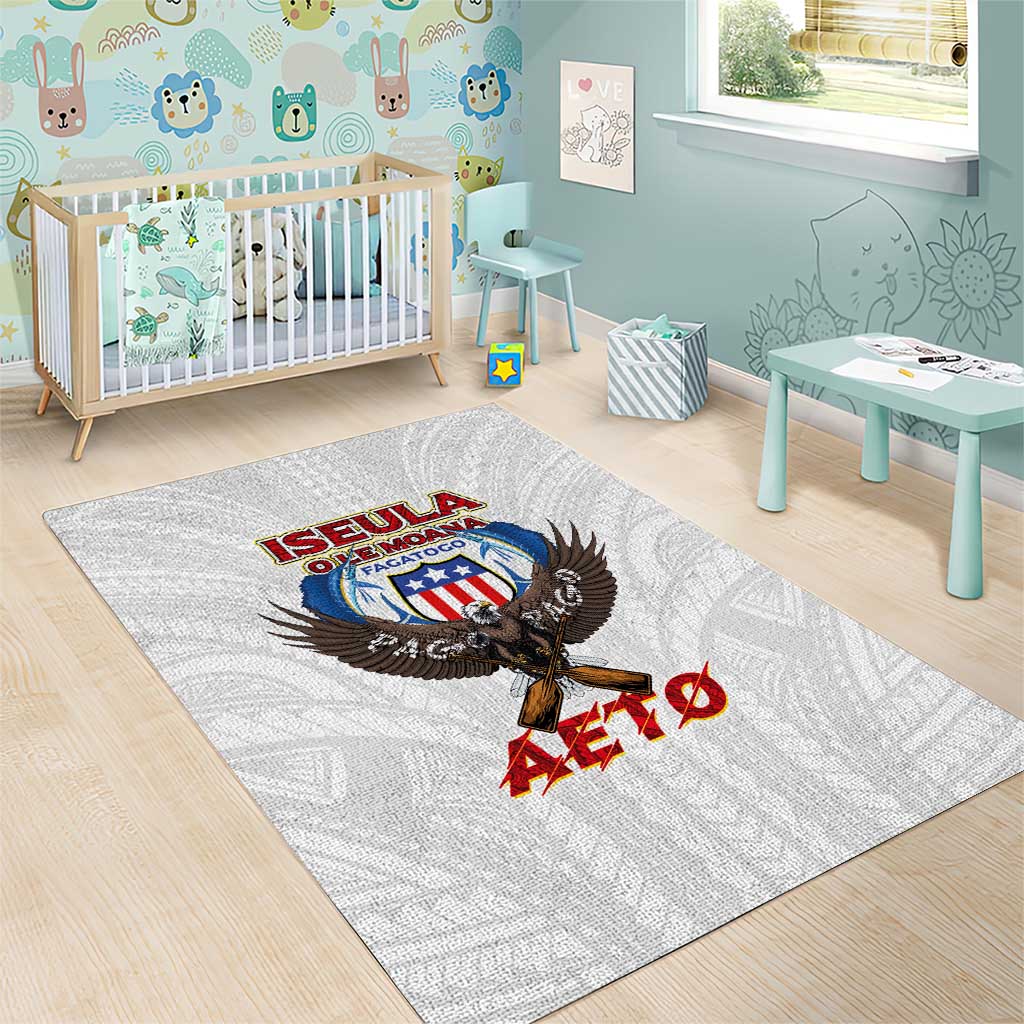American Samoa Fautasi Area Rug Pago Pago Aeto and Iseula o le Moana of Fagatogo White Color - Polynesian Pride