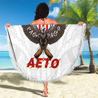 American Samoa Fautasi Beach Blanket Pago Pago Aeto and Iseula o le Moana of Fagatogo White Color - Polynesian Pride