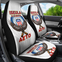American Samoa Fautasi Car Seat Cover Pago Pago Aeto and Iseula o le Moana of Fagatogo White Color - Polynesian Pride