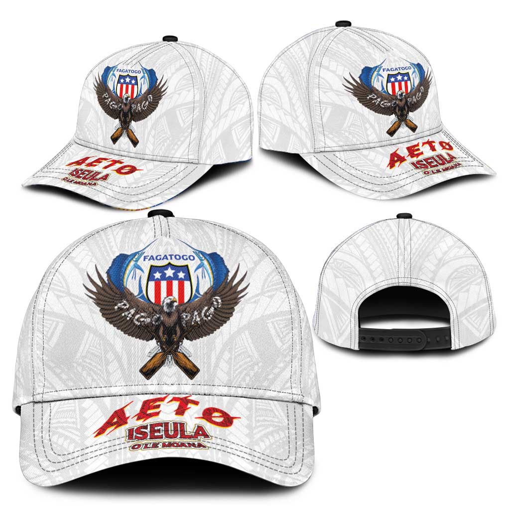American Samoa Fautasi Classic Cap Pago Pago Aeto and Iseula o le Moana of Fagatogo White Color - Polynesian Pride