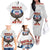 American Samoa Fautasi Family Matching Off The Shoulder Long Sleeve Dress and Hawaiian Shirt Pago Pago Aeto and Iseula o le Moana of Fagatogo White Color - Polynesian Pride
