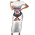 American Samoa Fautasi Family Matching Short Sleeve Bodycon Dress and Hawaiian Shirt Pago Pago Aeto and Iseula o le Moana of Fagatogo White Color - Polynesian Pride