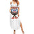 American Samoa Fautasi Family Matching Summer Maxi Dress and Hawaiian Shirt Pago Pago Aeto and Iseula o le Moana of Fagatogo White Color - Polynesian Pride