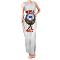 American Samoa Fautasi Family Matching Tank Maxi Dress and Hawaiian Shirt Pago Pago Aeto and Iseula o le Moana of Fagatogo White Color - Polynesian Pride