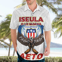 American Samoa Fautasi Hawaiian Shirt Pago Pago Aeto and Iseula o le Moana of Fagatogo White Color - Polynesian Pride