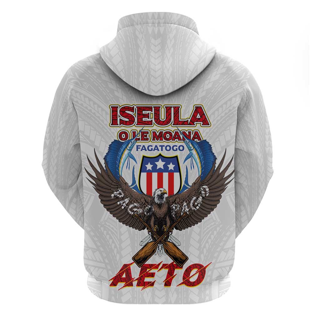 American Samoa Fautasi Hoodie Pago Pago Aeto and Iseula o le Moana of Fagatogo White Color - Polynesian Pride