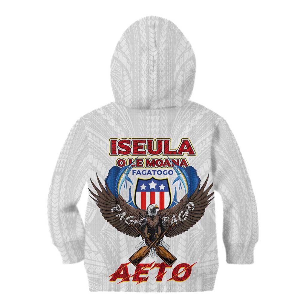 American Samoa Fautasi Kid Hoodie Pago Pago Aeto and Iseula o le Moana of Fagatogo White Color - Polynesian Pride