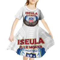 American Samoa Fautasi Kid Short Sleeve Dress Pago Pago Aeto and Iseula o le Moana of Fagatogo White Color - Polynesian Pride