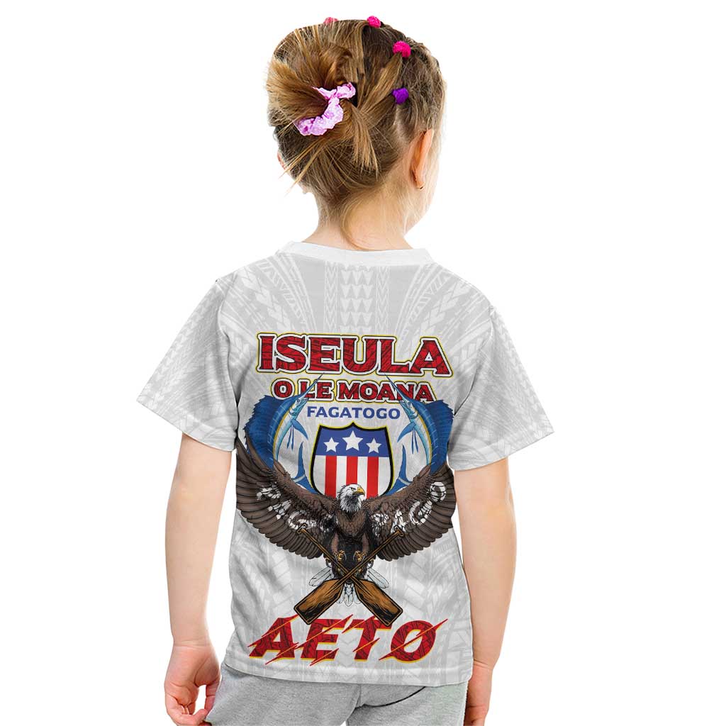 American Samoa Fautasi Kid T Shirt Pago Pago Aeto and Iseula o le Moana of Fagatogo White Color - Polynesian Pride