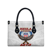 American Samoa Fautasi Leather Bag Pago Pago Aeto and Iseula o le Moana of Fagatogo White Color - Polynesian Pride