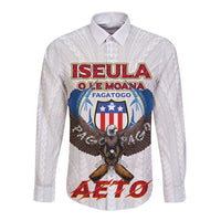 American Samoa Fautasi Long Sleeve Button Shirt Pago Pago Aeto and Iseula o le Moana of Fagatogo White Color - Polynesian Pride