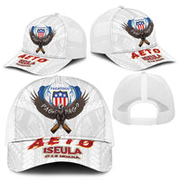 American Samoa Fautasi Mesh Trucker Cap Pago Pago Aeto and Iseula o le Moana of Fagatogo White Color - Polynesian Pride