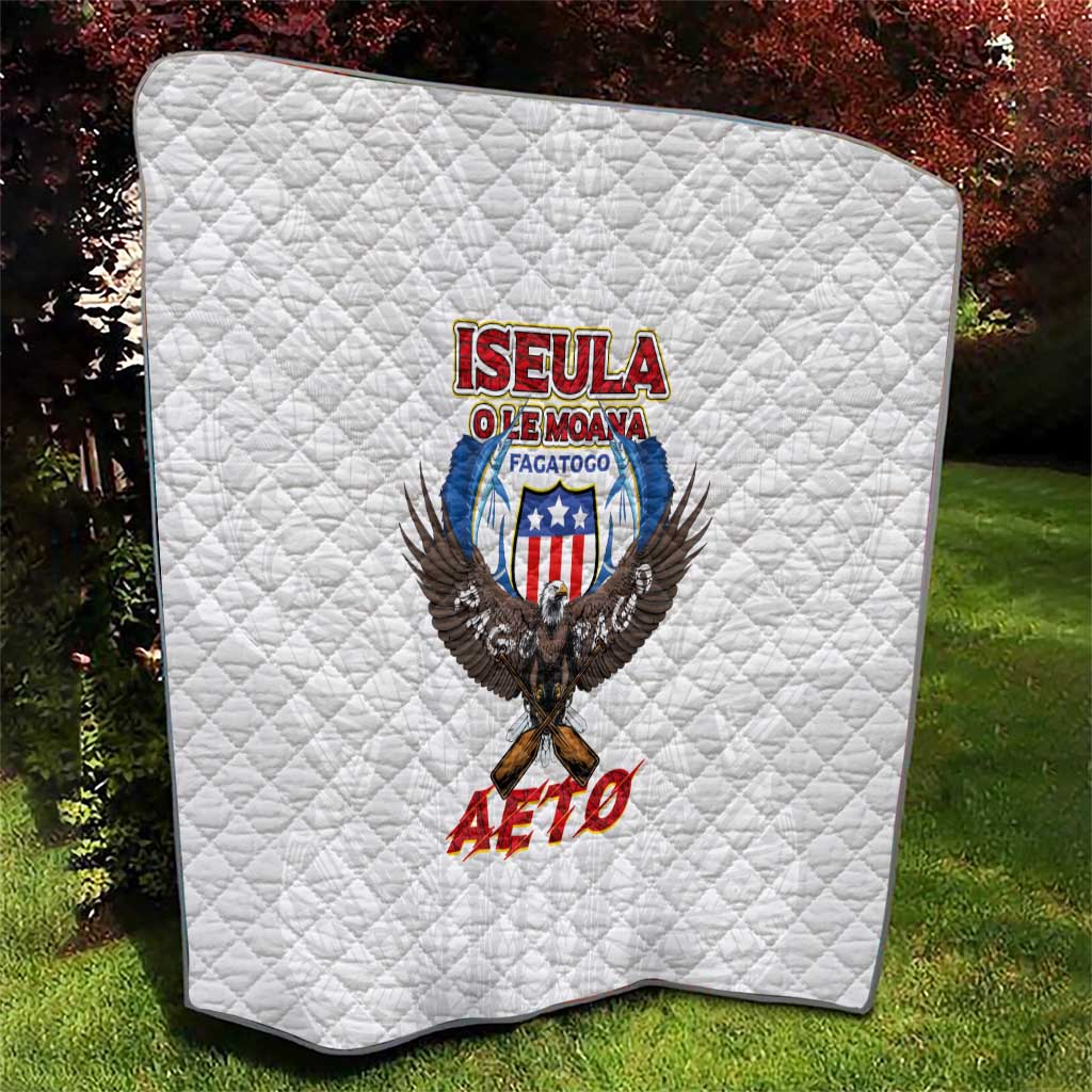 American Samoa Fautasi Quilt Pago Pago Aeto and Iseula o le Moana of Fagatogo White Color LT03 - Polynesian Pride