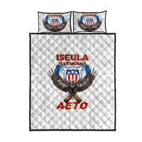 American Samoa Fautasi Quilt Bed Set Pago Pago Aeto and Iseula o le Moana of Fagatogo White Color - Polynesian Pride