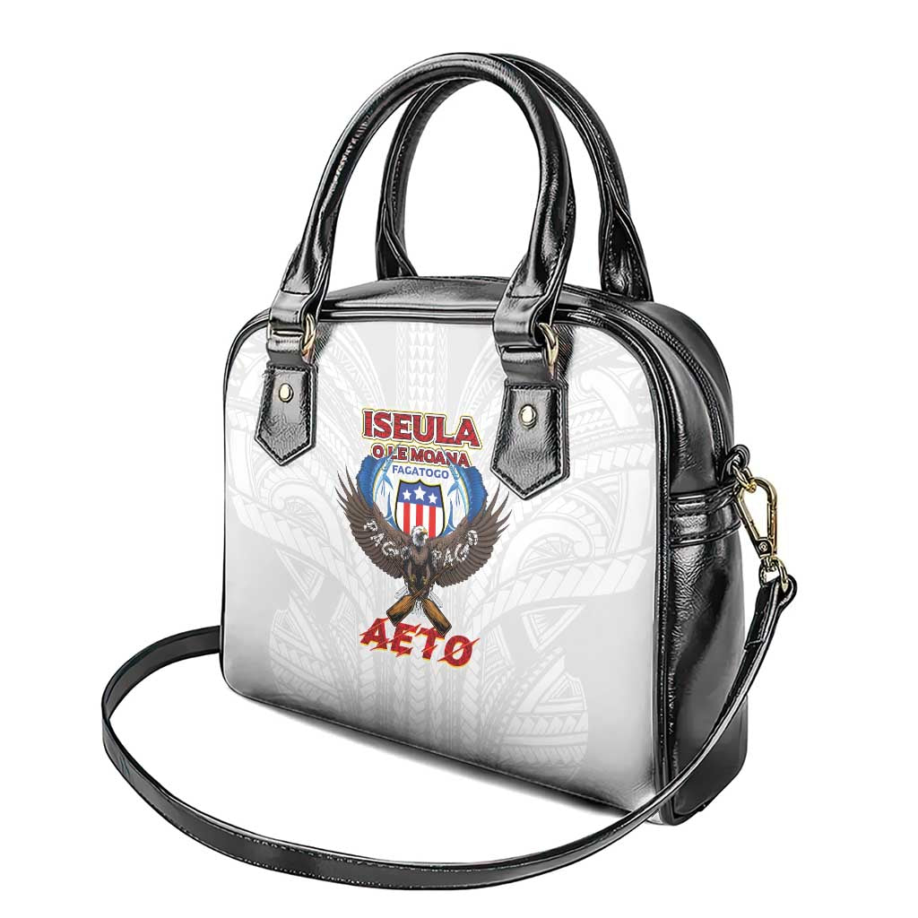 American Samoa Fautasi Shoulder Handbag Pago Pago Aeto and Iseula o le Moana of Fagatogo White Color - Polynesian Pride
