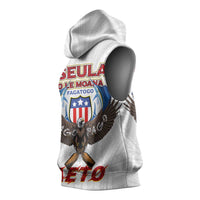 American Samoa Fautasi Sleeveless Hoodie Pago Pago Aeto and Iseula o le Moana of Fagatogo White Color - Polynesian Pride