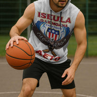 American Samoa Fautasi Sleeveless Hoodie Pago Pago Aeto and Iseula o le Moana of Fagatogo White Color - Polynesian Pride