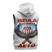 American Samoa Fautasi Sleeveless Zip Hoodie Pago Pago Aeto and Iseula o le Moana of Fagatogo White Color LT03 - Polynesian Pride