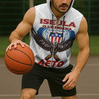 American Samoa Fautasi Sleeveless Zip Hoodie Pago Pago Aeto and Iseula o le Moana of Fagatogo White Color - Polynesian Pride