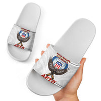 American Samoa Fautasi Slide Sandals Pago Pago Aeto and Iseula o le Moana of Fagatogo White Color - Polynesian Pride