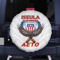 American Samoa Fautasi Spare Tire Cover Pago Pago Aeto and Iseula o le Moana of Fagatogo White Color - Polynesian Pride
