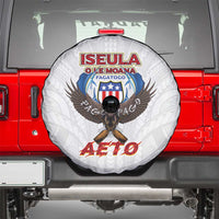 American Samoa Fautasi Spare Tire Cover Pago Pago Aeto and Iseula o le Moana of Fagatogo White Color - Polynesian Pride