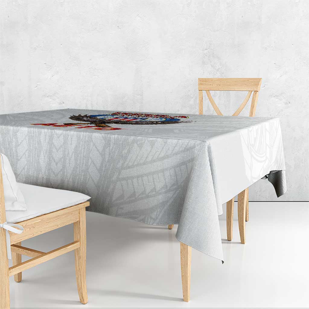 American Samoa Fautasi Tablecloth Pago Pago Aeto and Iseula o le Moana of Fagatogo White Color - Polynesian Pride