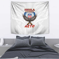 American Samoa Fautasi Tapestry Pago Pago Aeto and Iseula o le Moana of Fagatogo White Color - Polynesian Pride