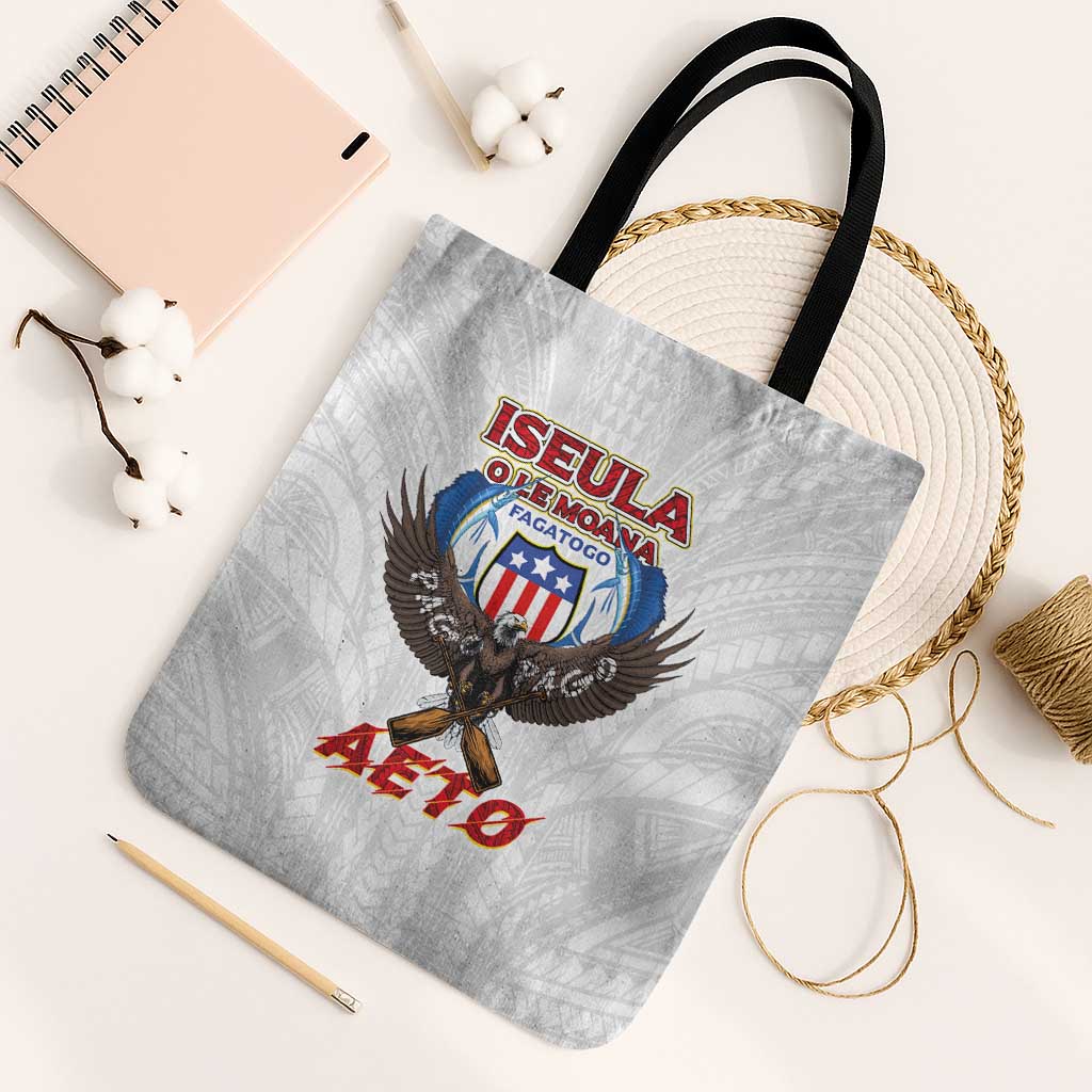 American Samoa Fautasi Tote Bag Pago Pago Aeto and Iseula o le Moana of Fagatogo White Color - Polynesian Pride