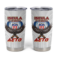 American Samoa Fautasi Tumbler Cup Pago Pago Aeto and Iseula o le Moana of Fagatogo White Color - Polynesian Pride