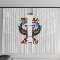 American Samoa Fautasi Window Curtain Pago Pago Aeto and Iseula o le Moana of Fagatogo White Color - Polynesian Pride