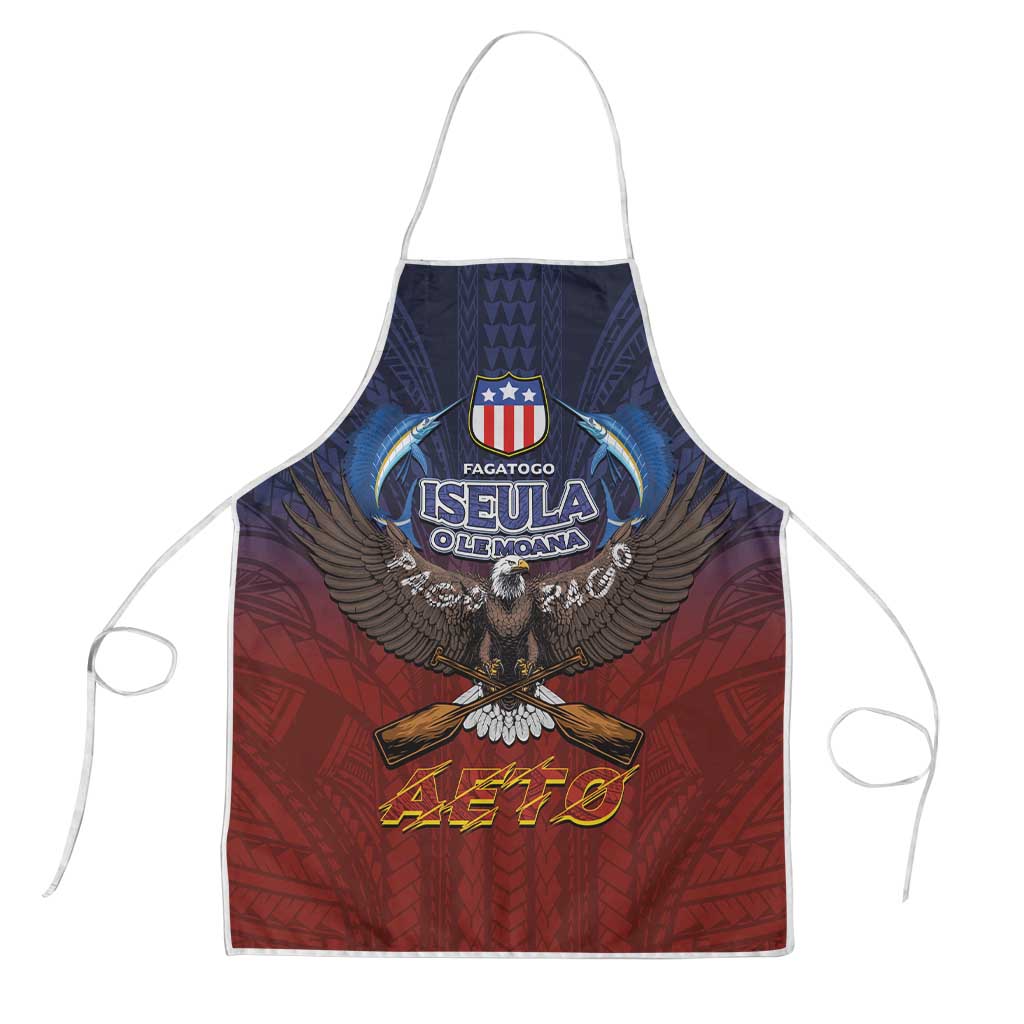 American Samoa Fautasi Apron Pago Pago Aeto and Iseula o le Moana of Fagatogo Red-Blue - Polynesian Pride