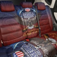 American Samoa Fautasi Back Car Seat Cover Pago Pago Aeto and Iseula o le Moana of Fagatogo Red-Blue - Polynesian Pride