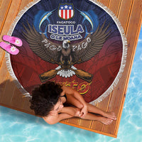 American Samoa Fautasi Beach Blanket Pago Pago Aeto and Iseula o le Moana of Fagatogo Red-Blue - Polynesian Pride