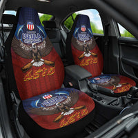 American Samoa Fautasi Car Seat Cover Pago Pago Aeto and Iseula o le Moana of Fagatogo Red-Blue - Polynesian Pride