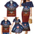 American Samoa Fautasi Family Matching Mermaid Dress and Hawaiian Shirt Pago Pago Aeto and Iseula o le Moana of Fagatogo Red-Blue - Polynesian Pride