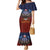 American Samoa Fautasi Family Matching Mermaid Dress and Hawaiian Shirt Pago Pago Aeto and Iseula o le Moana of Fagatogo Red-Blue - Polynesian Pride