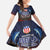 American Samoa Fautasi Family Matching Off Shoulder Maxi Dress and Hawaiian Shirt Pago Pago Aeto and Iseula o le Moana of Fagatogo Red-Blue - Polynesian Pride