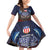 American Samoa Fautasi Family Matching Off Shoulder Short Dress and Hawaiian Shirt Pago Pago Aeto and Iseula o le Moana of Fagatogo Red-Blue - Polynesian Pride