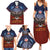 American Samoa Fautasi Family Matching Summer Maxi Dress and Hawaiian Shirt Pago Pago Aeto and Iseula o le Moana of Fagatogo Red-Blue - Polynesian Pride