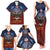 American Samoa Fautasi Family Matching Tank Maxi Dress and Hawaiian Shirt Pago Pago Aeto and Iseula o le Moana of Fagatogo Red-Blue - Polynesian Pride