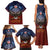 American Samoa Fautasi Family Matching Tank Maxi Dress and Hawaiian Shirt Pago Pago Aeto and Iseula o le Moana of Fagatogo Red-Blue - Polynesian Pride
