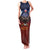 American Samoa Fautasi Family Matching Tank Maxi Dress and Hawaiian Shirt Pago Pago Aeto and Iseula o le Moana of Fagatogo Red-Blue - Polynesian Pride